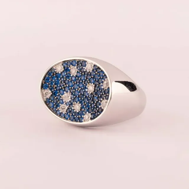 ULTIMA EDIZIONE Pavé ovale bague zircons colorés