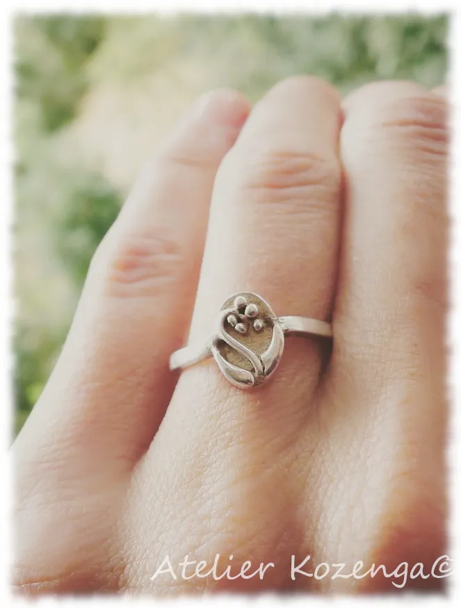 L'Atelier Kozenga floral muguet bague argent 950