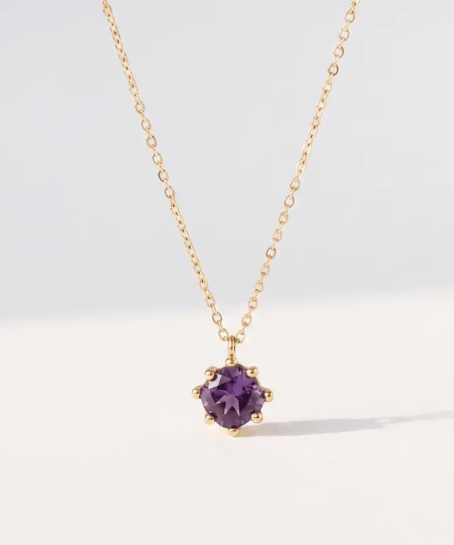 Elise Tsikis Piedra collier pierre mauve nude