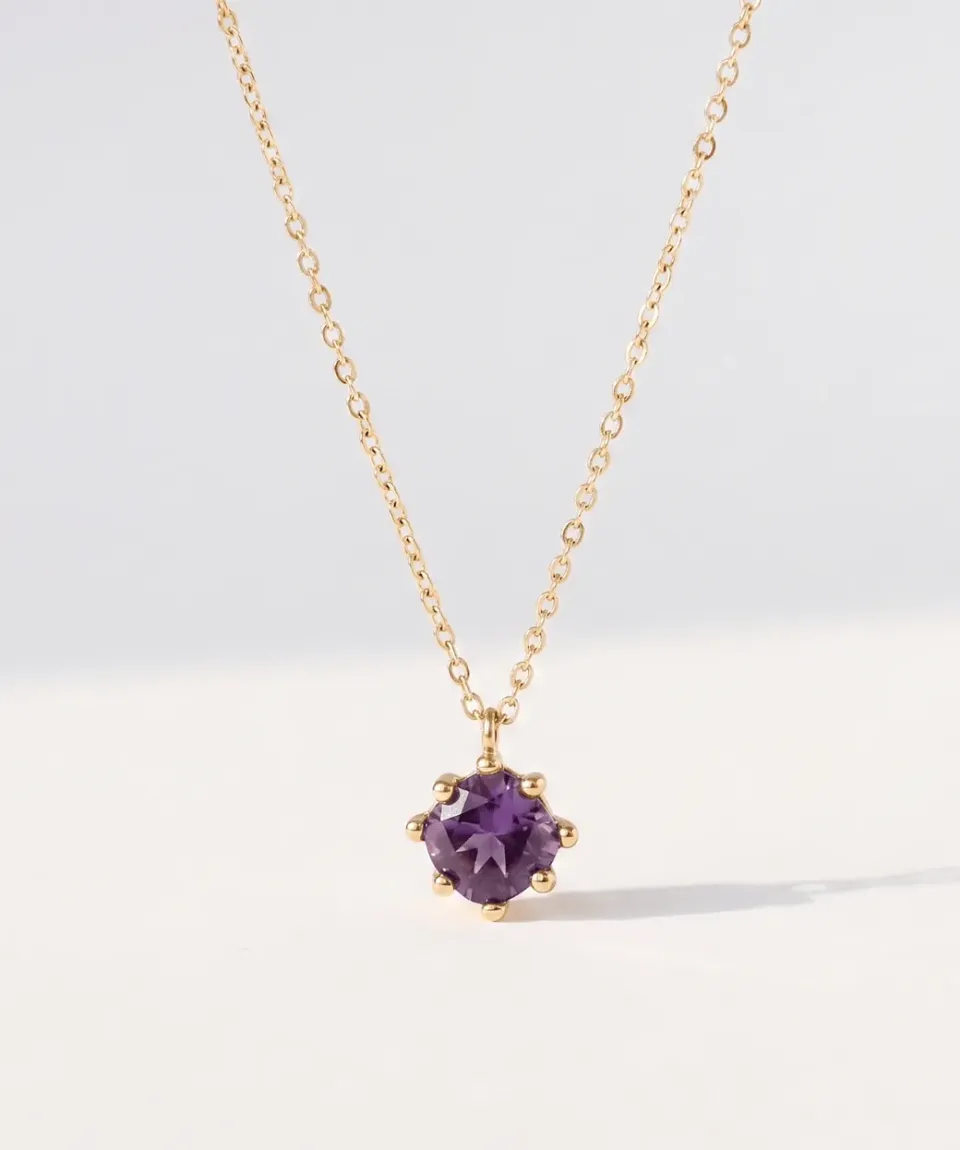 Elise Tsikis Piedra collier pierre mauve nude