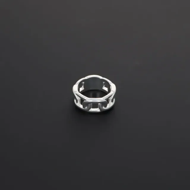 Secret de Cuir N°1004 bague maillons plaqué argent