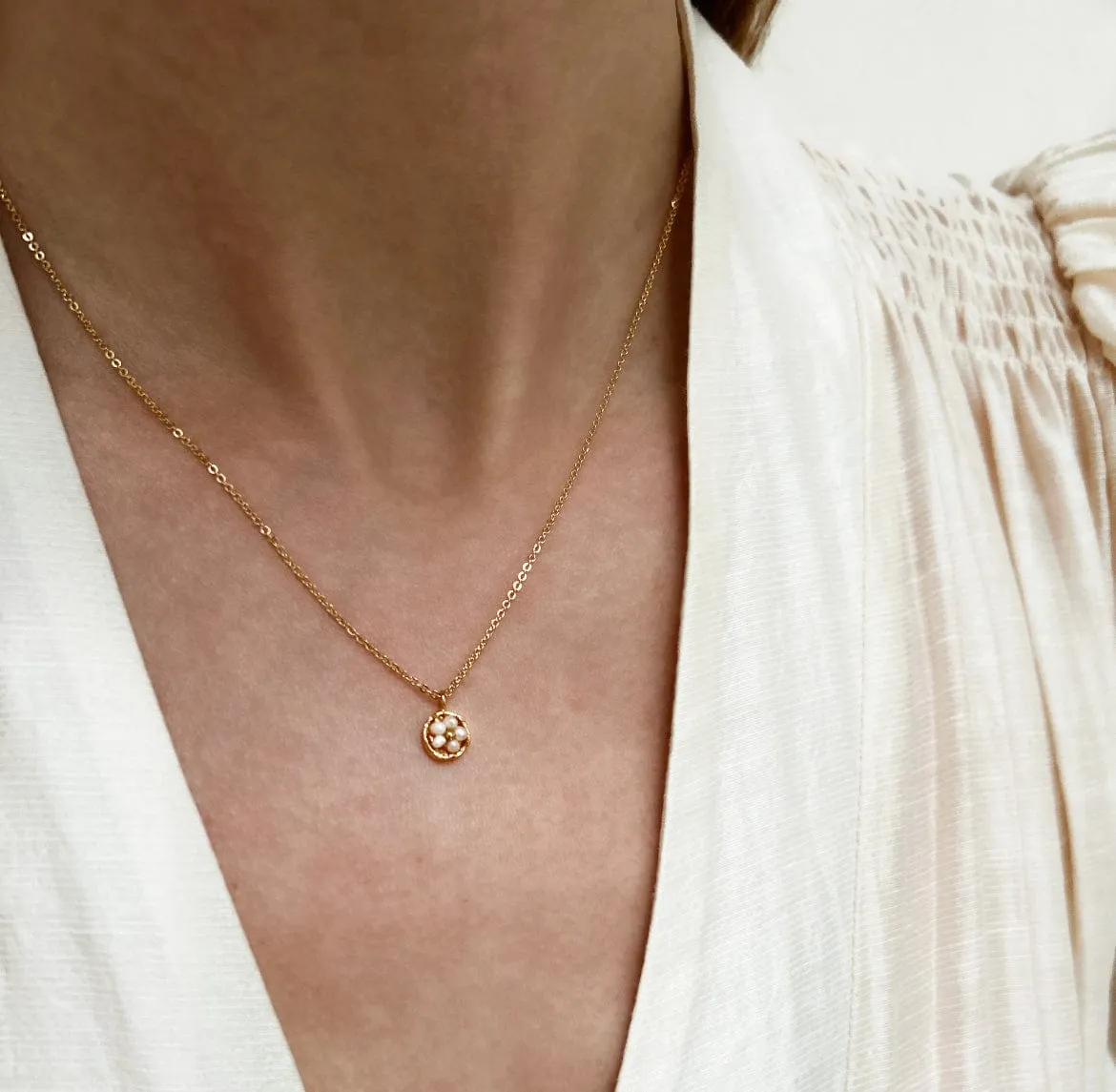Elise Tsikis Philea collier femme 40 cm rose