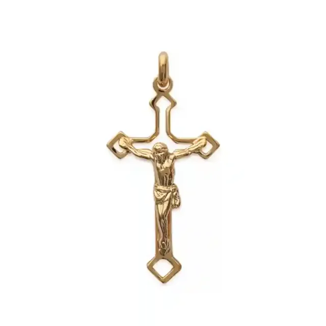 Oriana France pendentif crucifix plaqué or 18 carats