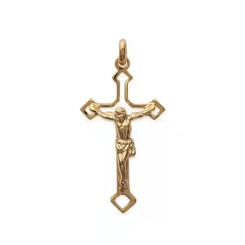 Oriana France pendentif crucifix plaqué or 18 carats