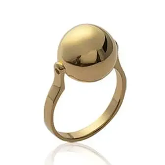 Oriana France boule bague plaqué or dôme miroir large