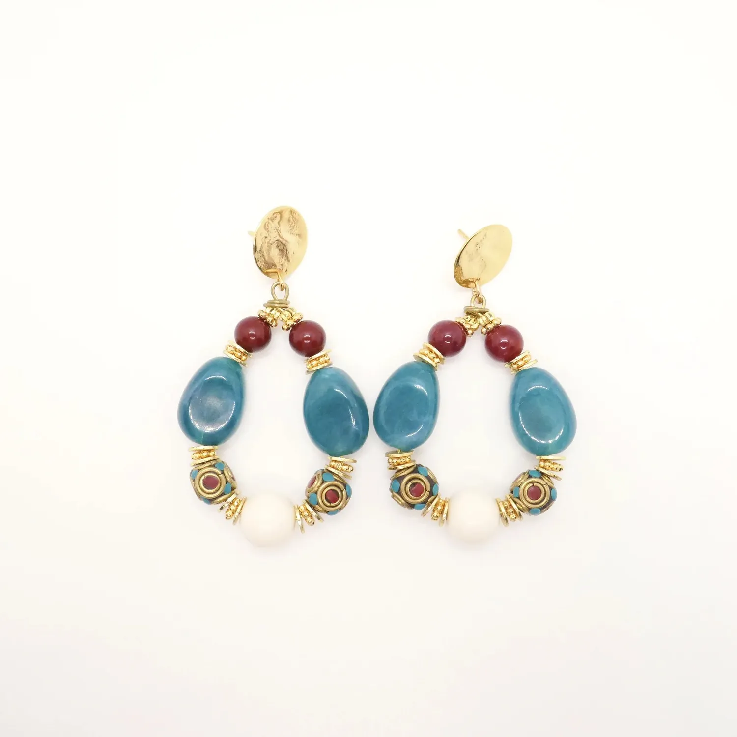 Cloralys Esmée boucles d’oreilles bleues 6,5 cm