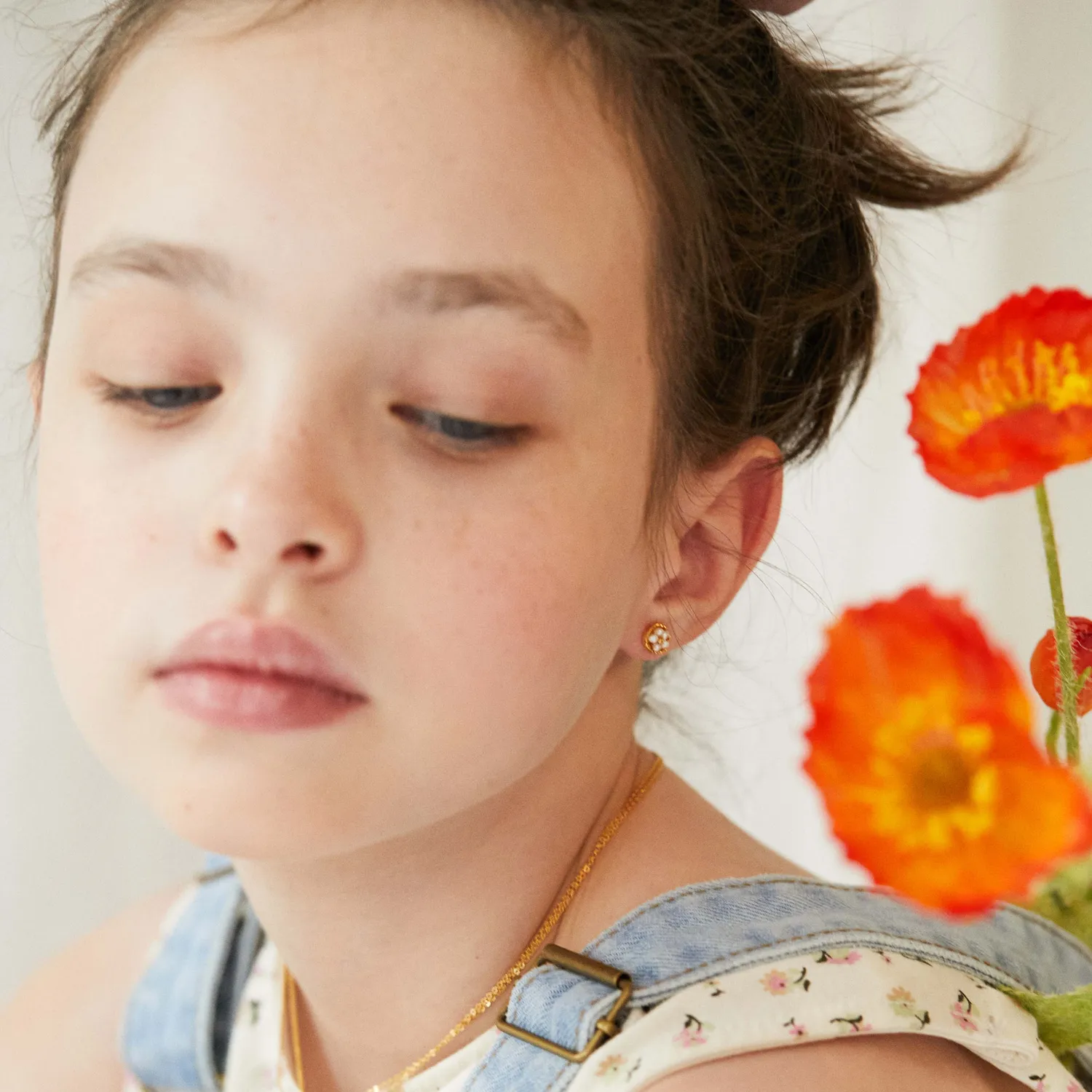 Elise Tsikis Genia boucles d'oreilles enfant rose 0,6 cm