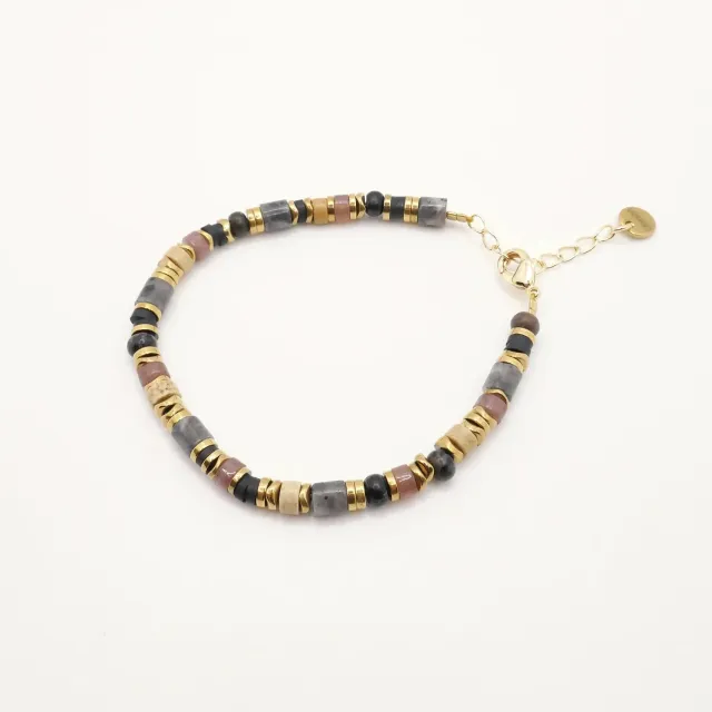 Cloralys Capucine bracelet 15 cm heishi hématite doré