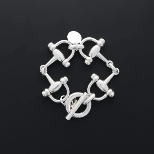 Secret de Cuir N°750 bracelet étrier argenté 4 mors