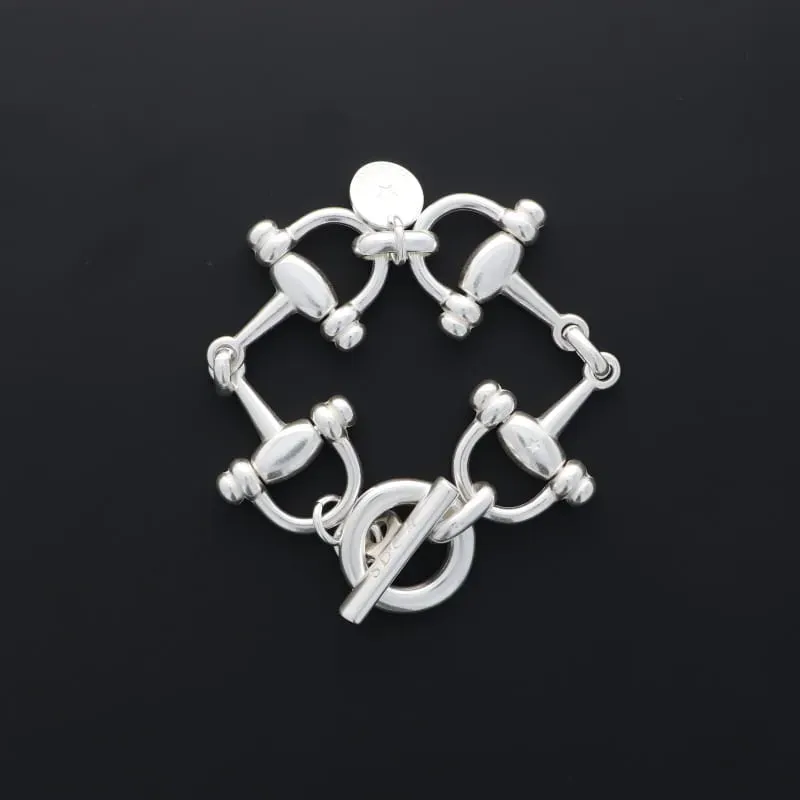 Secret de Cuir N°750 bracelet étrier argenté 4 mors