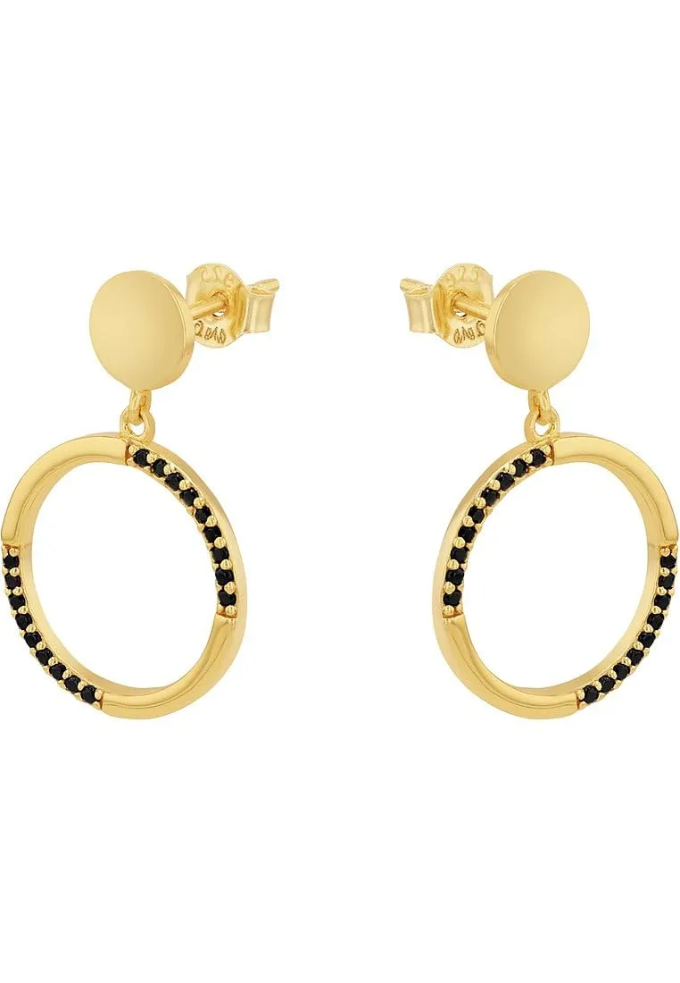 s.Oliver 2034889 boucles d'oreilles pendantes noires femme