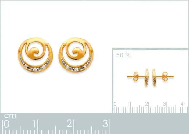 Oriana France boucles tourbillon plaqué or zircon