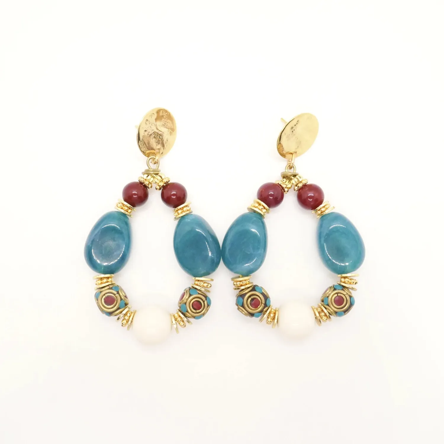 Cloralys Esmée boucles d’oreilles bleues 6,5 cm