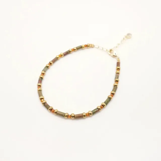 Cloralys Avery kaki bracelet jade vert 15 cm