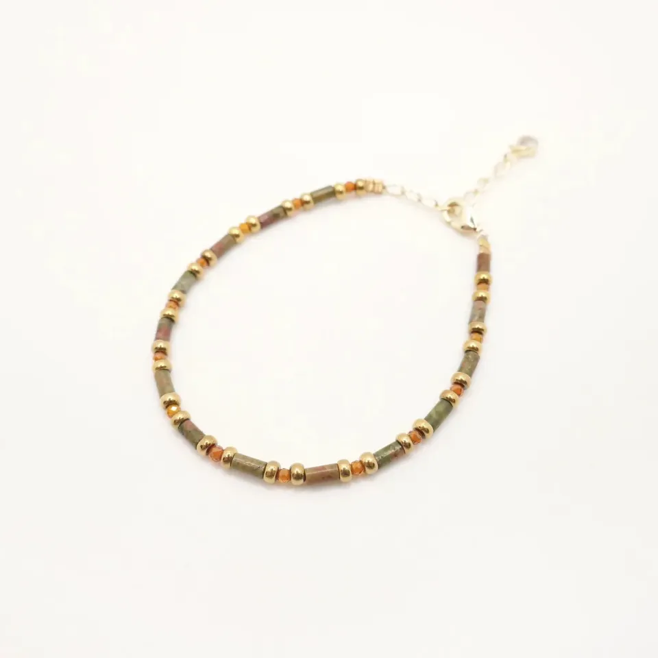 Cloralys Avery kaki bracelet jade vert 15 cm