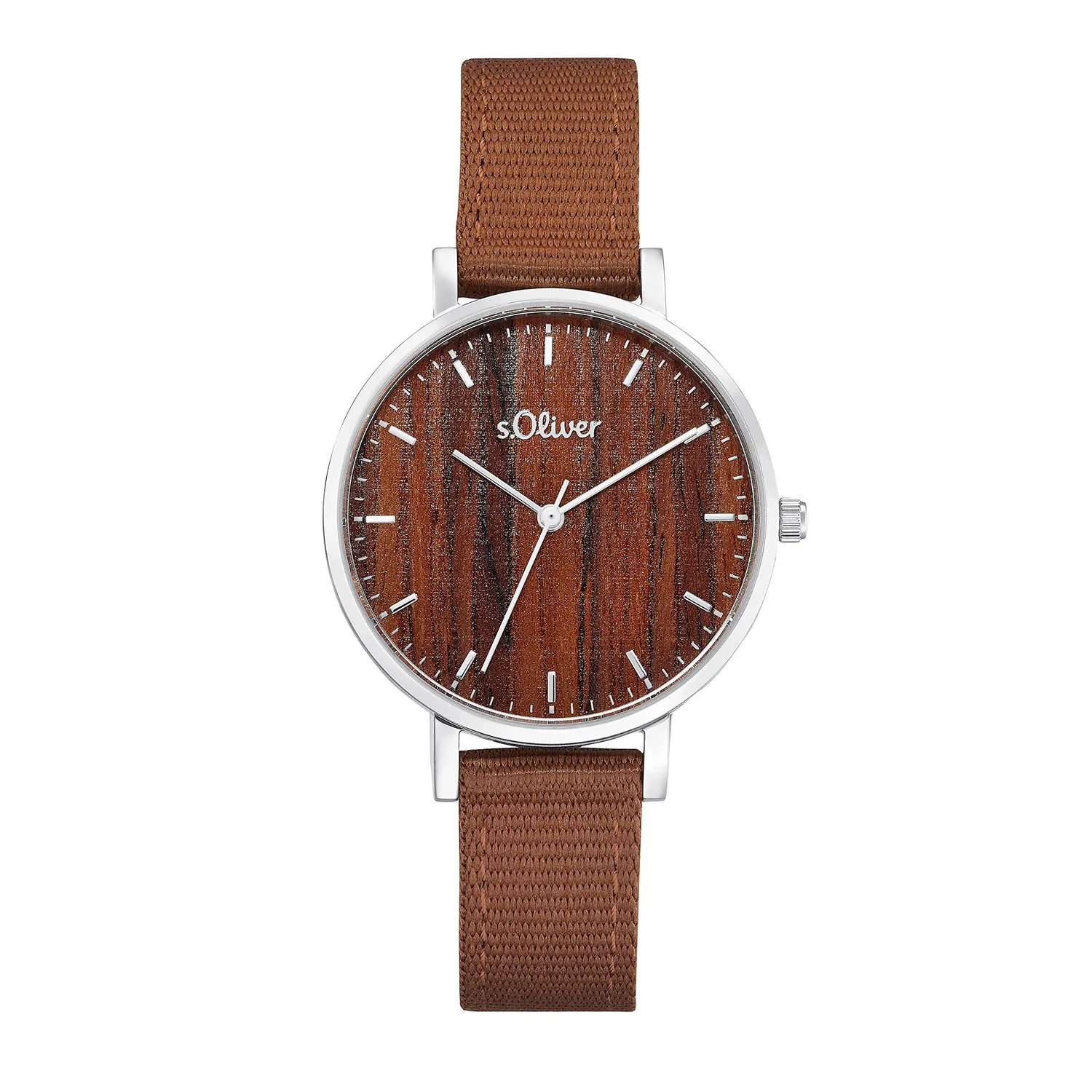 s.Oliver montre femme cuir marron clair quartz