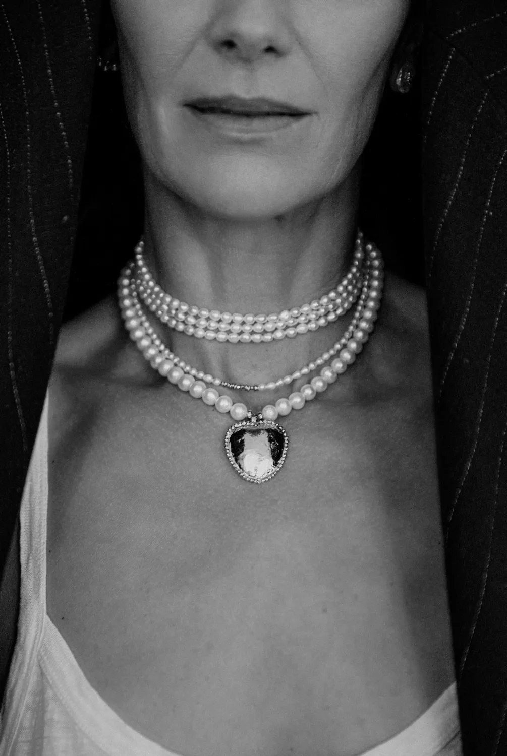 Elise Tsikis Aphrodite Demeter collier perles 3 rangs