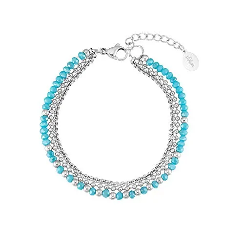 s.Oliver 2031479 bracelet femme perle bleue 16+4 cm