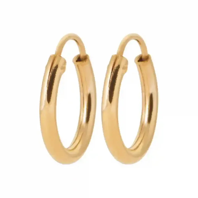Oriana France créoles 14 mm boucles d'oreilles plaqué or
