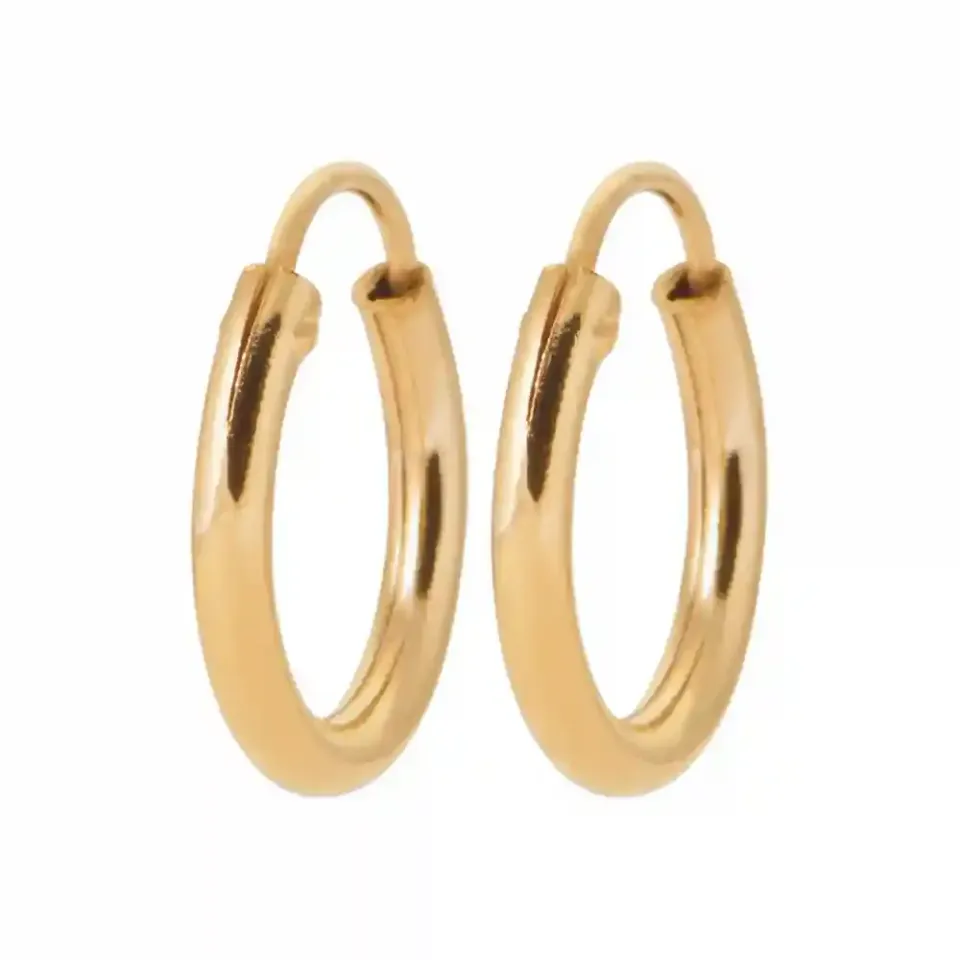 Oriana France créoles 14 mm boucles d'oreilles plaqué or