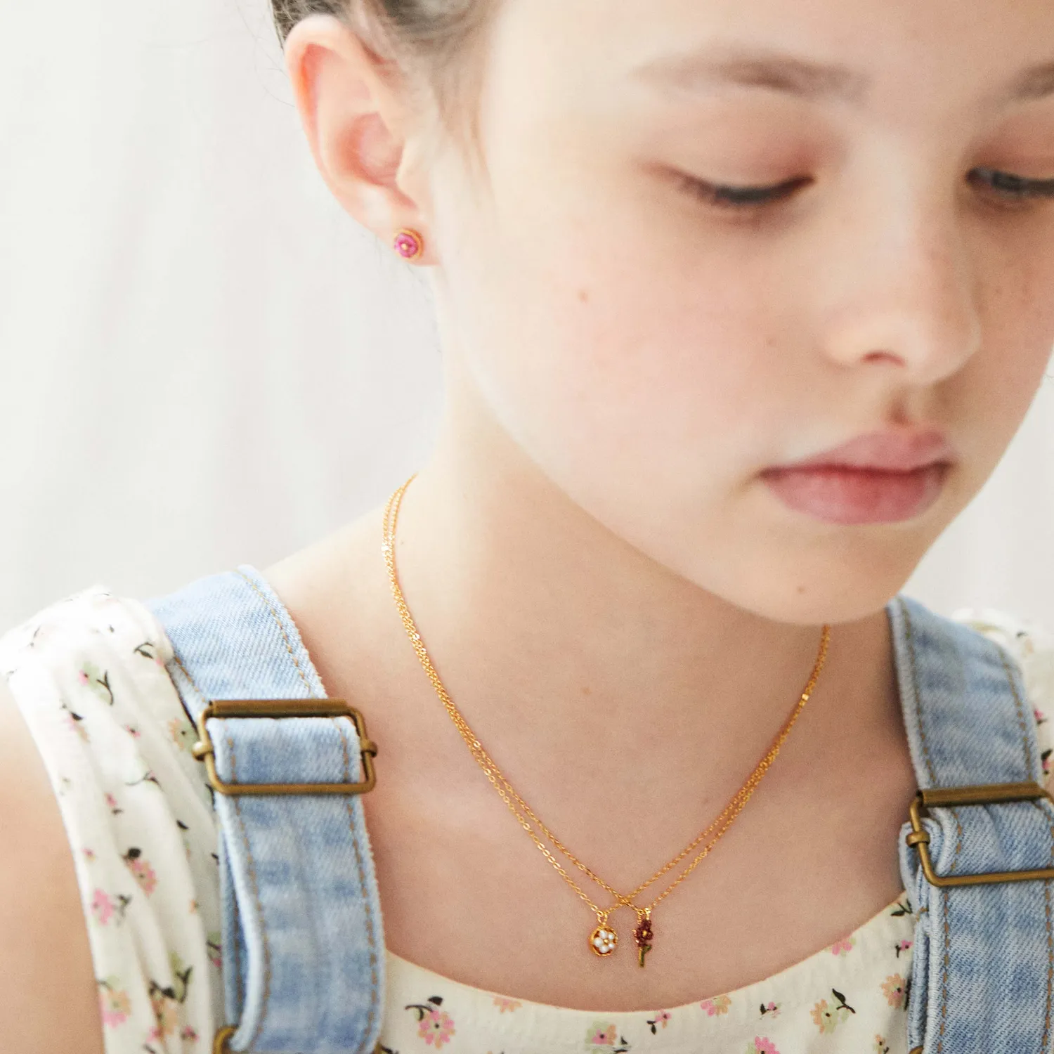 Elise Tsikis Philea collier femme 40 cm rose