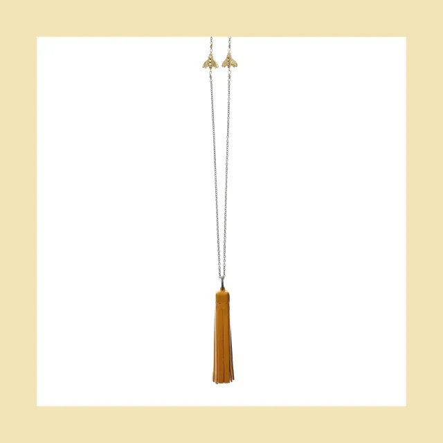 Lorella Tamberi Canal Bee Queen collier pompon miel abeilles 86 cm