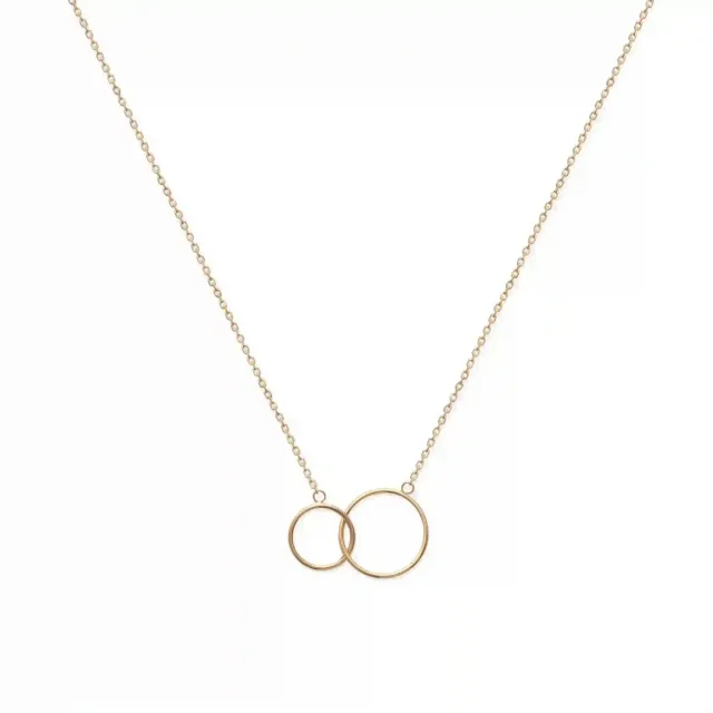 Oriana France collier 2 cercles plaqué or entrelacés
