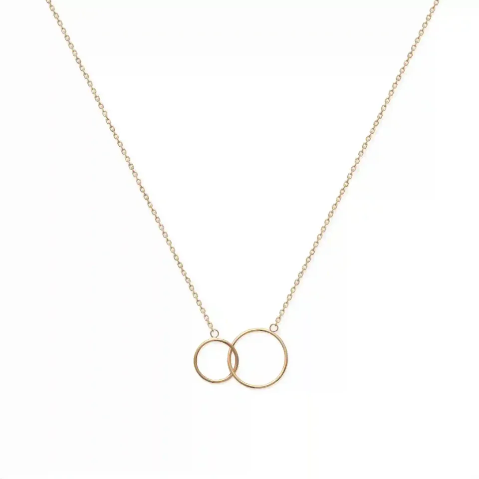 Oriana France collier 2 cercles plaqué or entrelacés