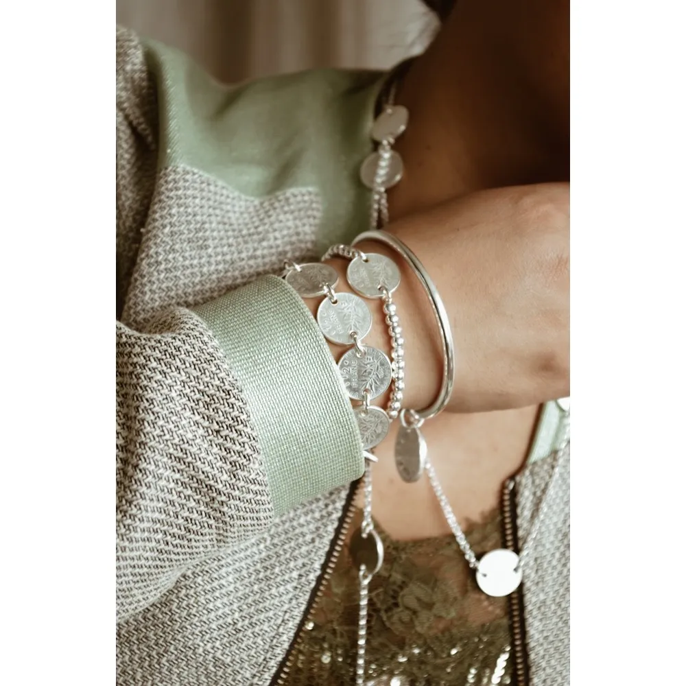 Secret de Cuir N°629 bracelet 1/2 franc argenté