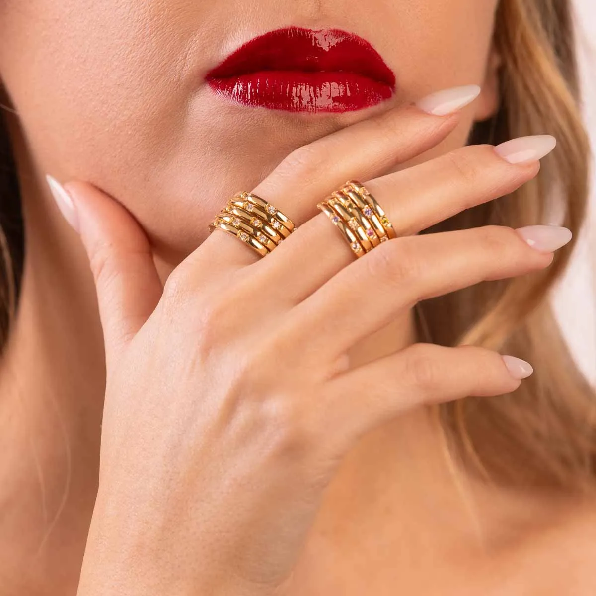 Ultima Edizione multi fedine bague zircons multicolores