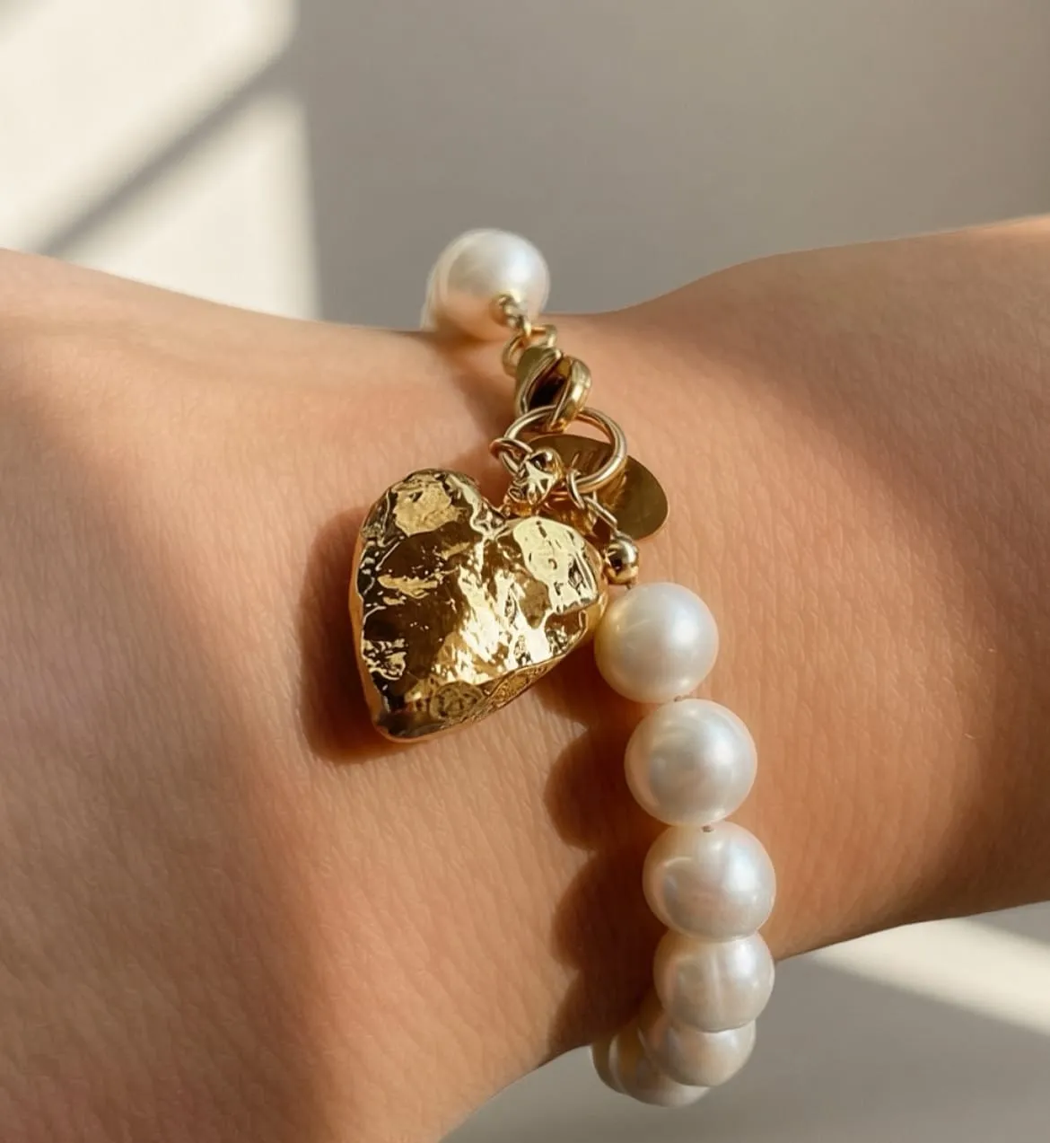 Elise Tsikis Cernassa bracelet perles coeur 18 cm