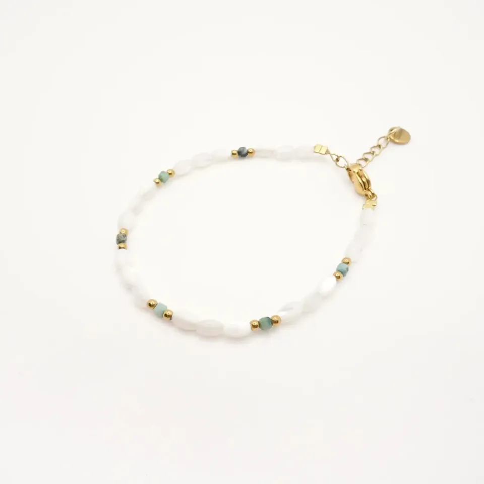 Cloralys Liza bracelet nacre hématite turquoise