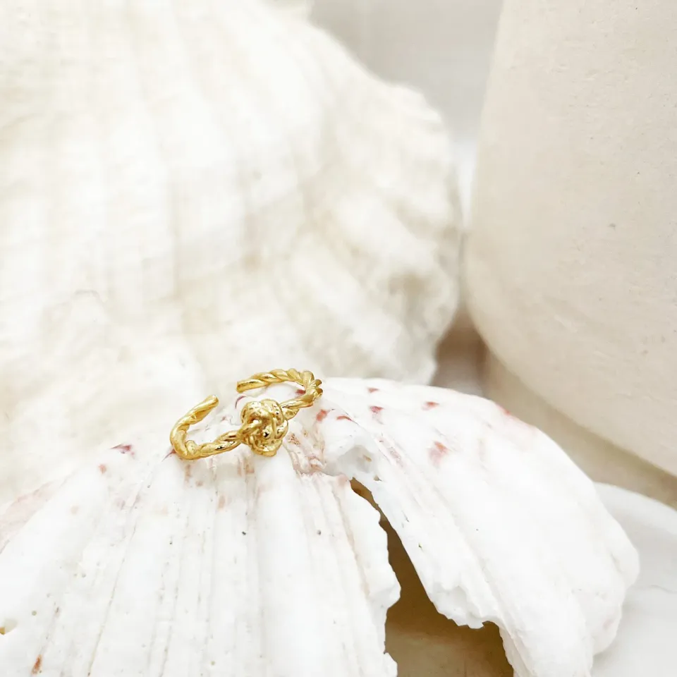 Elise Tsikis Lotis bague enfant réglable dorée noeud