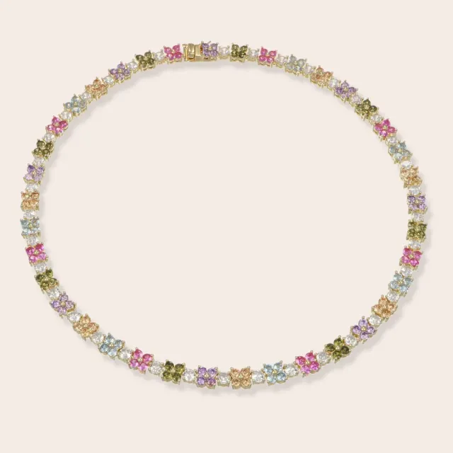 Ultima Edizione Mini Flowers collier tennis fleurs blanches