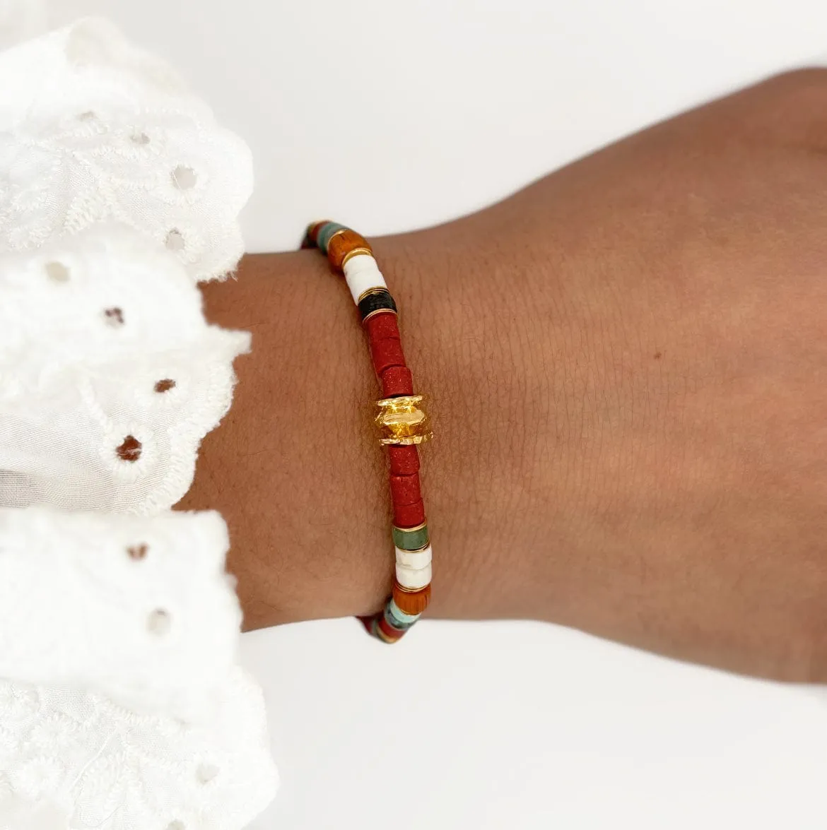 Elise Tsikis Olney bracelet perles vert