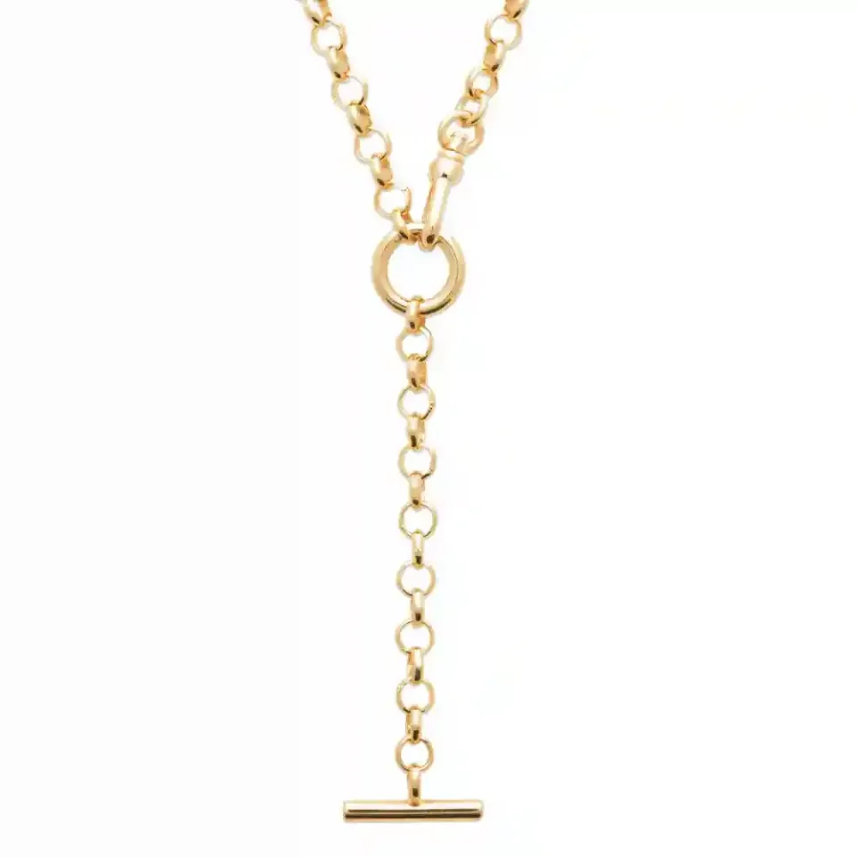 Oriana France cravate forçat collier plaqué or 18 carats mailles