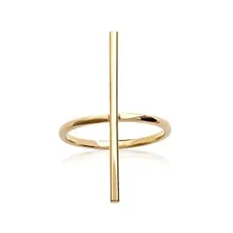 Oriana France bague Zoya longue plaqué or