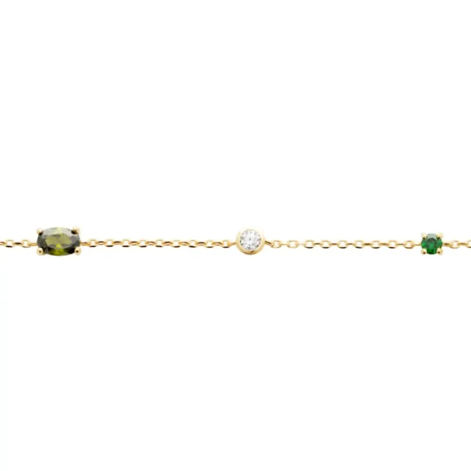 Oriana France bracelet émeraude aventurine plaqué or