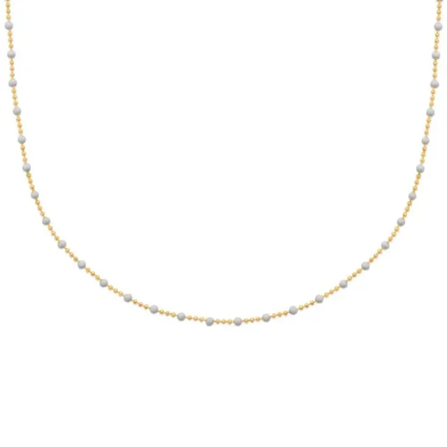 Oriana France collier perles laque blanches plaqué or