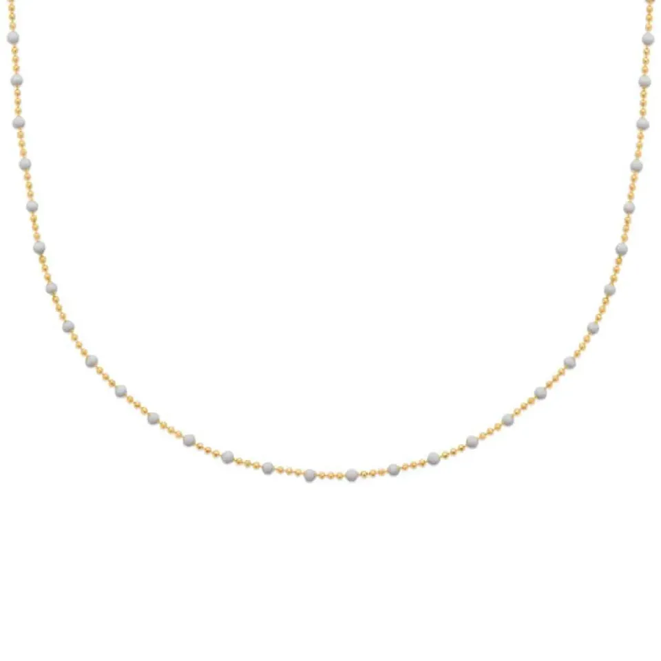 Oriana France collier perles laque blanches plaqué or