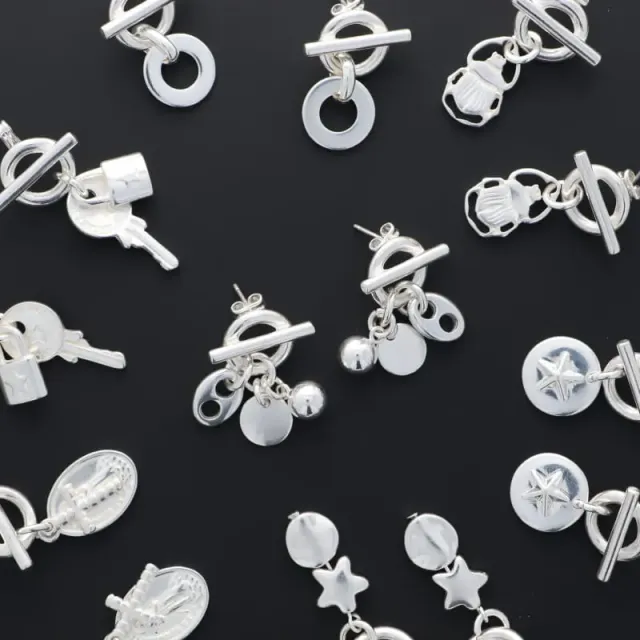 Secret de Cuir N°1206 boucles d'oreilles multi designs plaqué argent