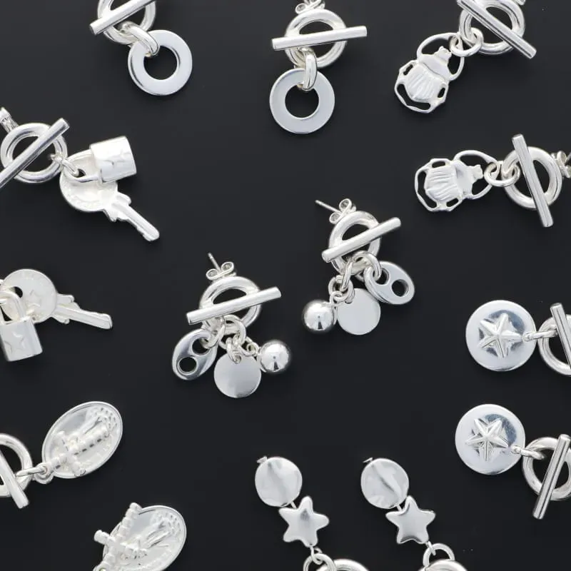Secret de Cuir N°1206 boucles d'oreilles multi designs plaqué argent