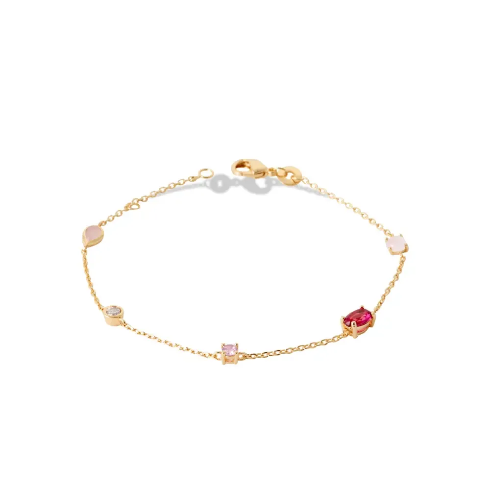 Oriana France bracelet plaqué or rubis étoile brillant