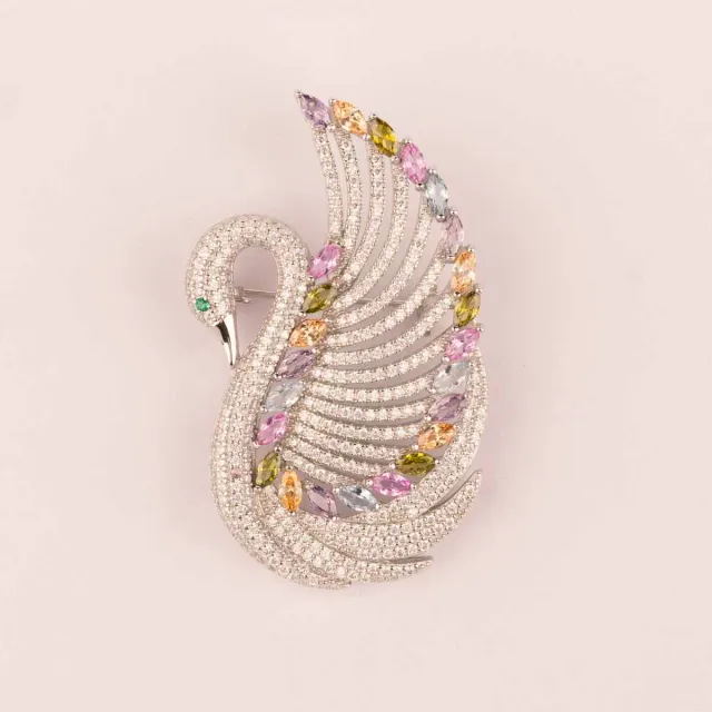 Ultima Edizione Cigno Multicolor broche cygne multicolore