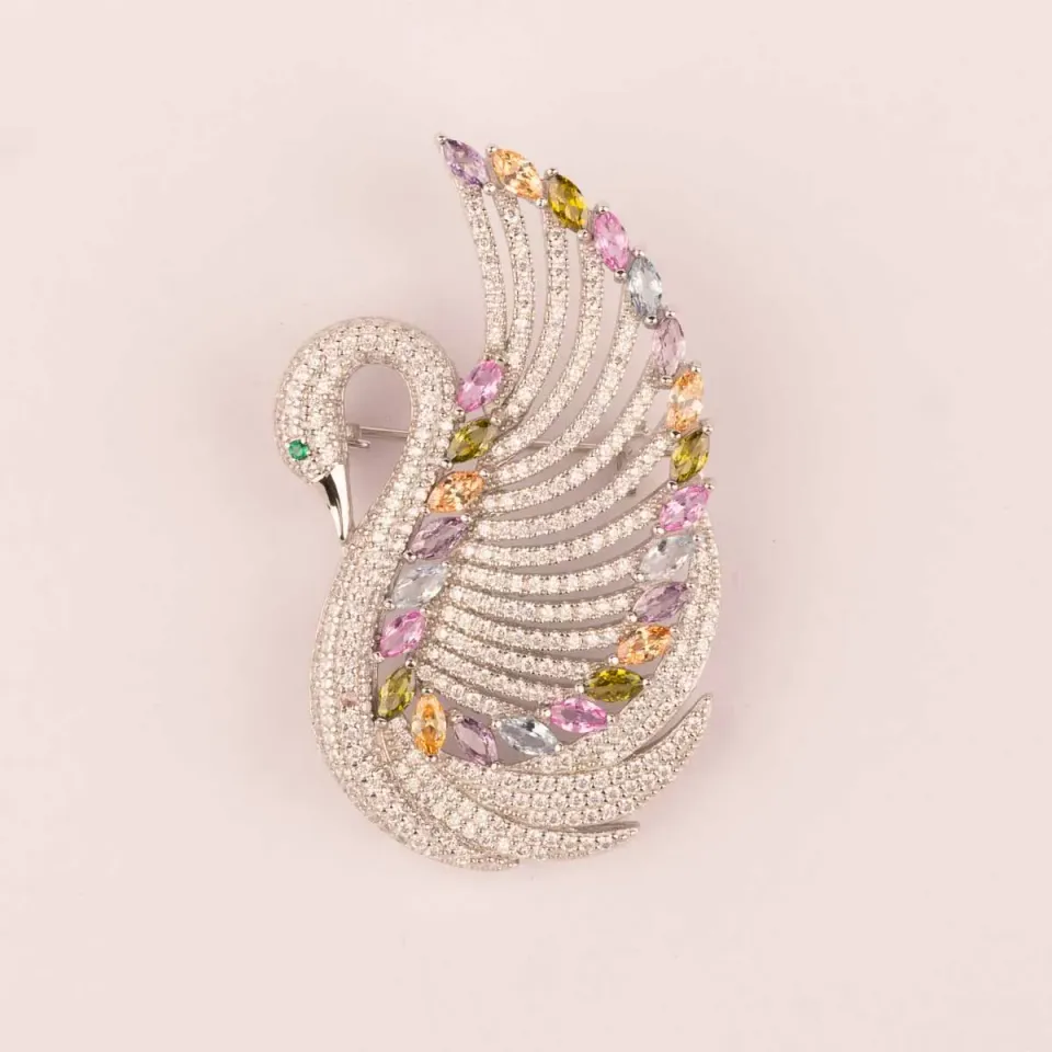 Ultima Edizione Cigno Multicolor broche cygne multicolore