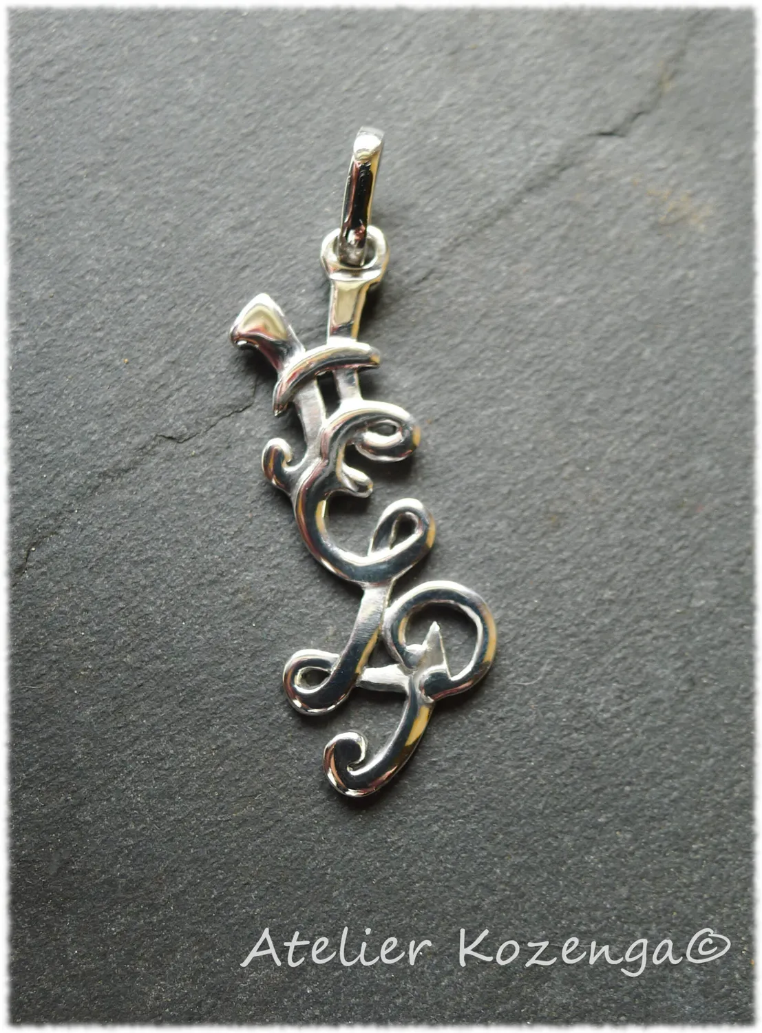 L'Atelier Kozenga Initiales pendentif argent 950 sans soudure