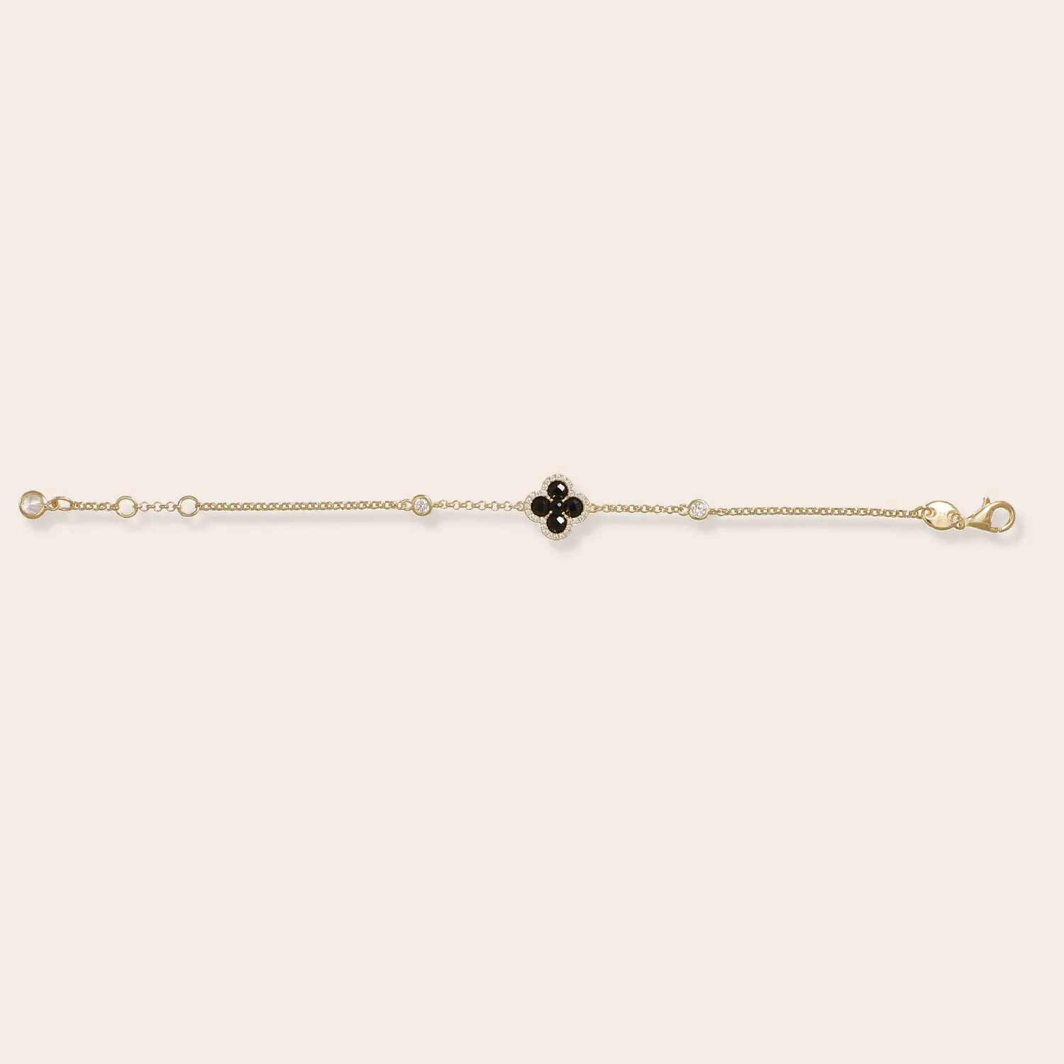 ULTIMA EDIZIONE fleur zircons colorés bracelet doré