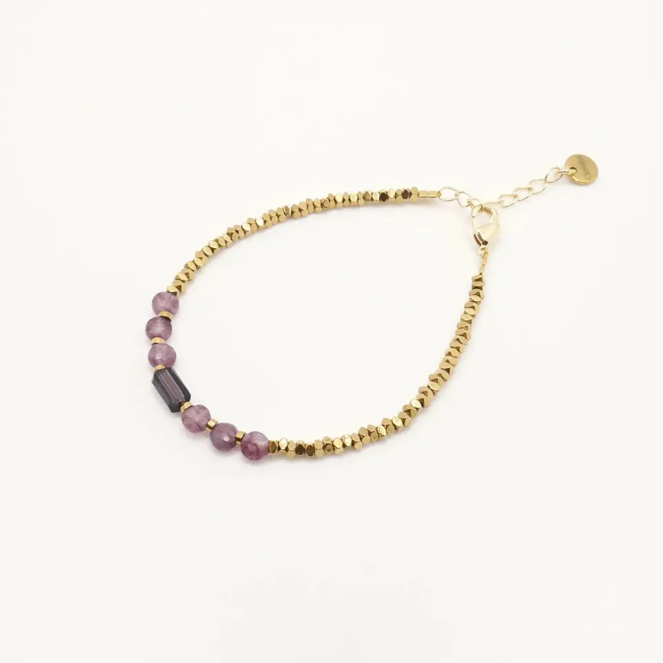 Cloralys Zélie bracelet 15 cm quartz rose doré
