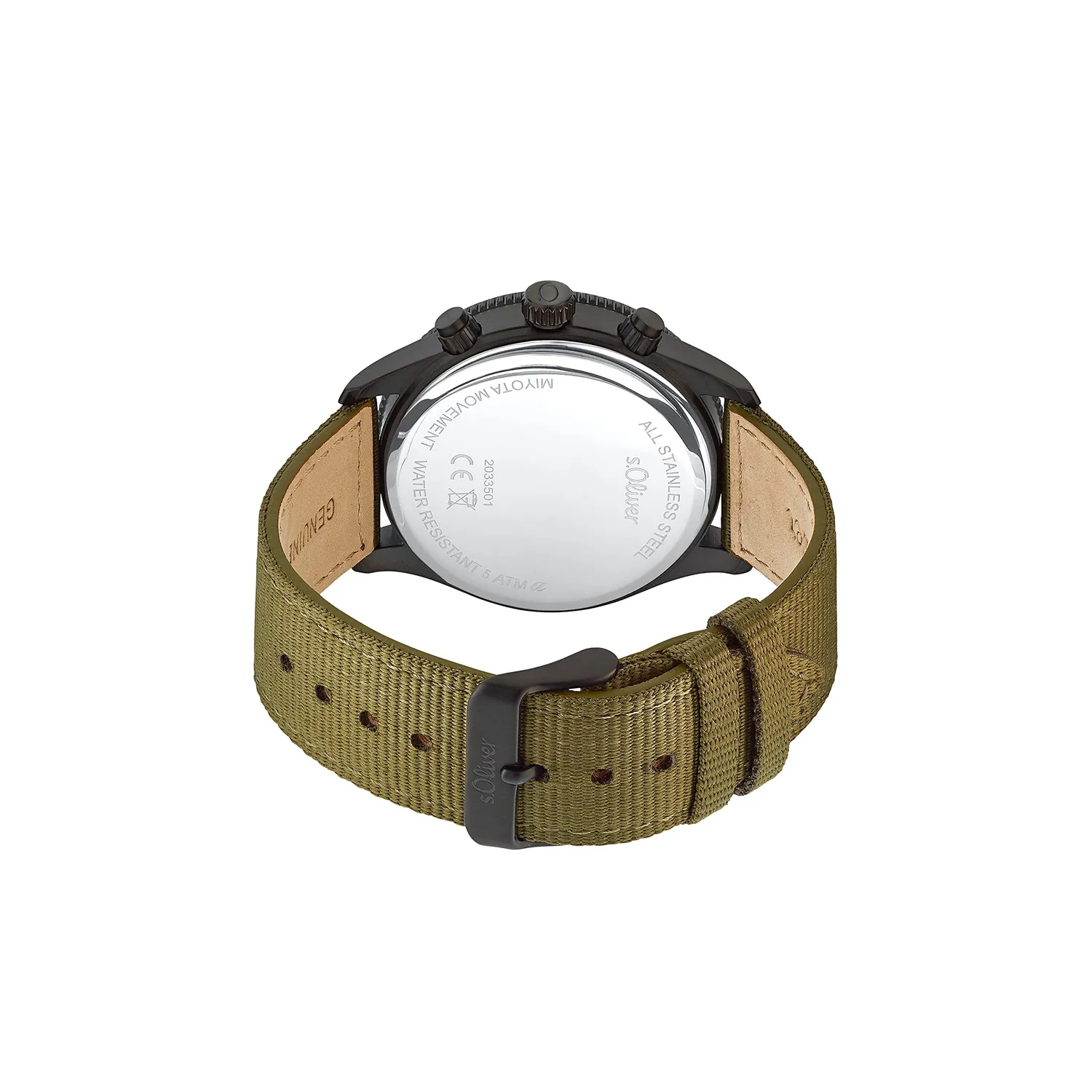 s.Oliver montre homme chronographe noir IP 5 bar