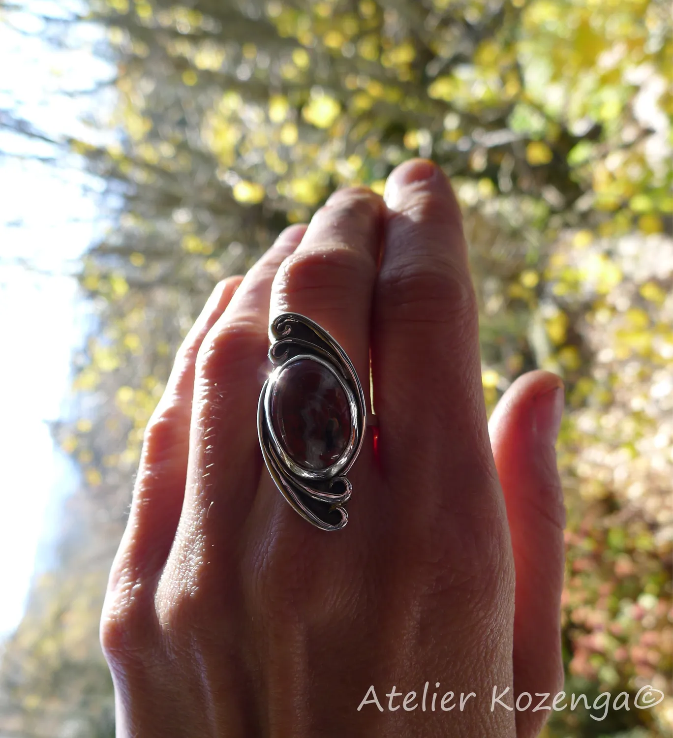 L'Atelier Kozenga Jaspe bague argent pierre naturelle